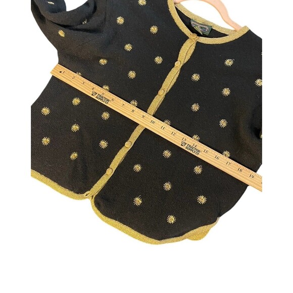 Vintage Charter Club petites by Jane Justin‎  Lambswool Angora Black Cardigan L - Picture 11 of 12